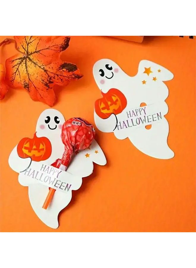 Halloween Pumpkin Lollipop Decorations Happy Halloween Paper Party Supplies DIY Crafts Style 1 - Image 1