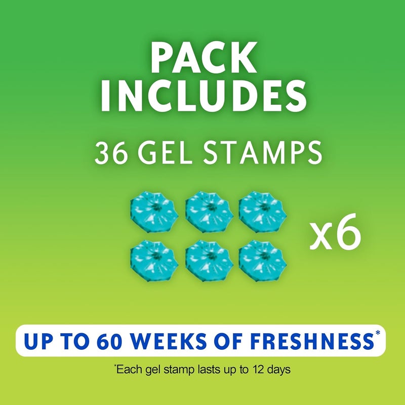 Scrubbing Bubbles Fresh Gel Toilet Cleaning Stamp Refill, Rainshower, 12 Gel Stamps, Pack of 3 (36 Stamps Total) - Image 3