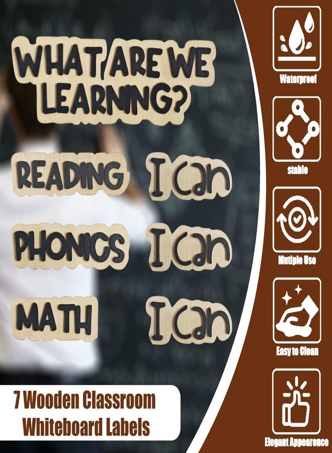 Bantlou White Board Magnetic Labels, 7 Wood Classroom White Board Magnets Classroom Objectives Display Classroom Labels, First Year Teacher, Teacher Appreciation Gift, Back to School - Image 2