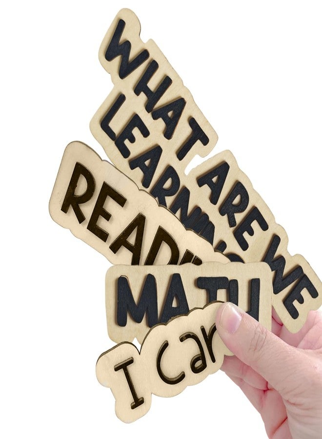 Bantlou White Board Magnetic Labels, 7 Wood Classroom White Board Magnets Classroom Objectives Display Classroom Labels, First Year Teacher, Teacher Appreciation Gift, Back to School - Image 1