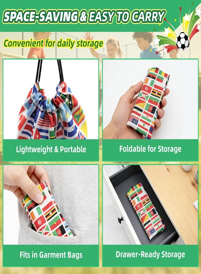 Adboros 12 Pack 2026 World Cup Drawstring Bag Soccer Merchandise International Flags Football Decorations Accessories Multicultural Travel Gym String Bag for World Cup Events Sports Daily Use - Image 3