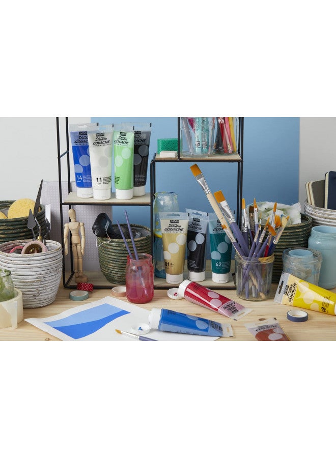 PEBEO Studio Gouache Fluid Paint - 220 ml, Primary Yellow, Velvet Matte Formula, for Acrylic Painting and Illustration, Arts and Crafts Supplies, 270-048 - Image 3