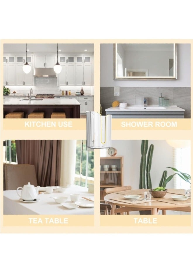 ShebSheb Wall Mounted Tissue Box No Punching Required For bathroom Kitchen Bedroom（Transparent Gold）  - Image 4