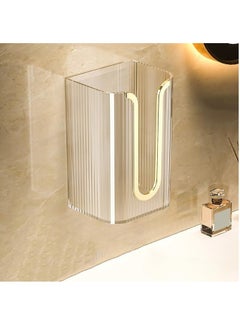 ShebSheb Wall Mounted Tissue Box No Punching Required For bathroom Kitchen Bedroom（Transparent Gold）  - Image 1