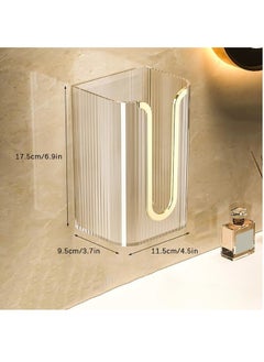 ShebSheb Wall Mounted Tissue Box No Punching Required For bathroom Kitchen Bedroom（Transparent Gold）  - Image 3