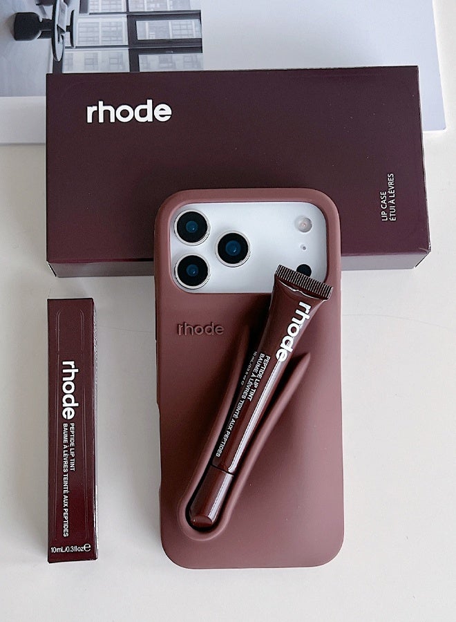 rhode Silicone Lip Holder for Cell Phone, Lip Gloss Adhesive Sleeve for Phone, Lip Holder Stick-on Phone Case, Back Stick On Holder for iPhone Phones（Espresso） - Image 4