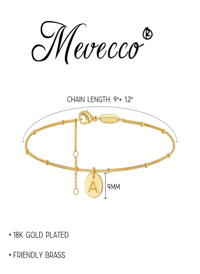 ميفيكو خلخال ميفيكو الرقيق المزين بالخرز الذهبي للنساء، أساور خلخال مزينة بالأحرف الأولى، مطلية بالذهب، سوار خلخال بوهيمي أنيق على شكل قرص، هدية مجوهرات للنساء - Image 5