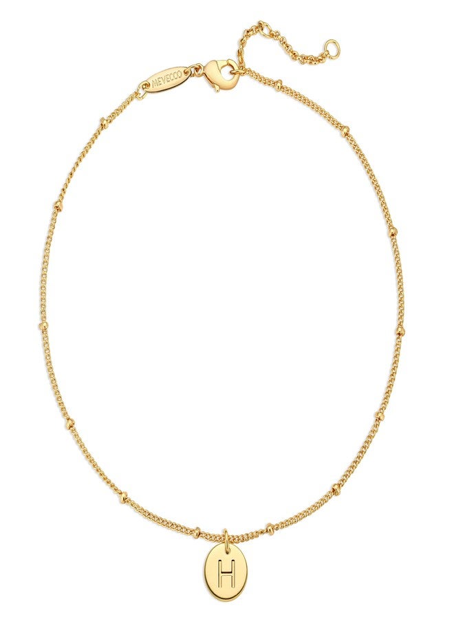 ميفيكو خلخال ميفيكو الرقيق المزين بالخرز الذهبي للنساء، أساور خلخال مزينة بالأحرف الأولى، مطلية بالذهب، سوار خلخال بوهيمي أنيق على شكل قرص، هدية مجوهرات للنساء - Image 1