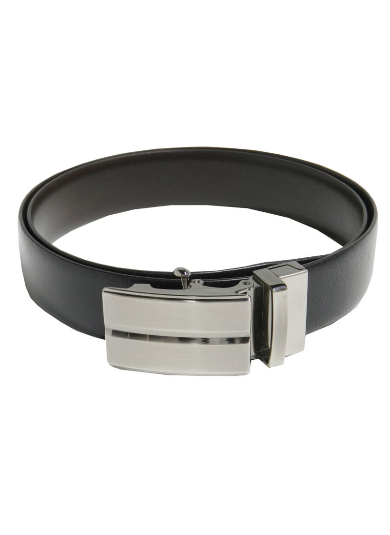 LAVERI LEATHER GENUINE LEATHER 35 MM FORMAL  BLACK AND BROWN BELT FOR MENS WITH AUTO LOCK BUCKLE  - Image 4