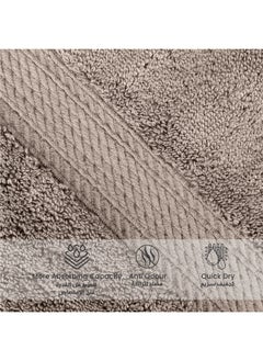 Rest Towel Set 6Pc Light Brown Luxury Hotel Bedroom Super Soft Absorbent Durable Washable Quick Dry Cotton Family Bath Towels - 2 Bath Towel 70X140Cm 2 Hand Towel 50X100Cm 2 Face Towel 30X30Cm  - Image 3