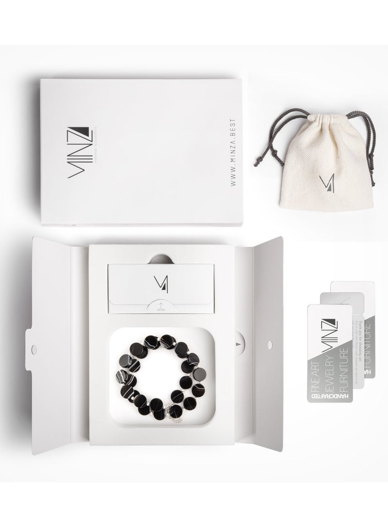 Minza ” Glory ” Pure 925 Sterling Silver, Agate stone, Handmade Necklace for Women, Beaded Necklace, 1.500 grams of Silver, Jewelry for Casual & Special Occasion - Image 3