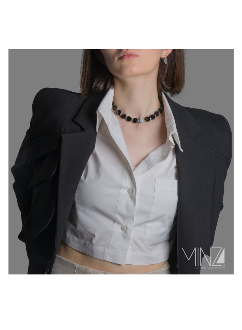 Minza ” Glory ” Pure 925 Sterling Silver, Agate stone, Handmade Necklace for Women, Beaded Necklace, 1.500 grams of Silver, Jewelry for Casual & Special Occasion - Image 4