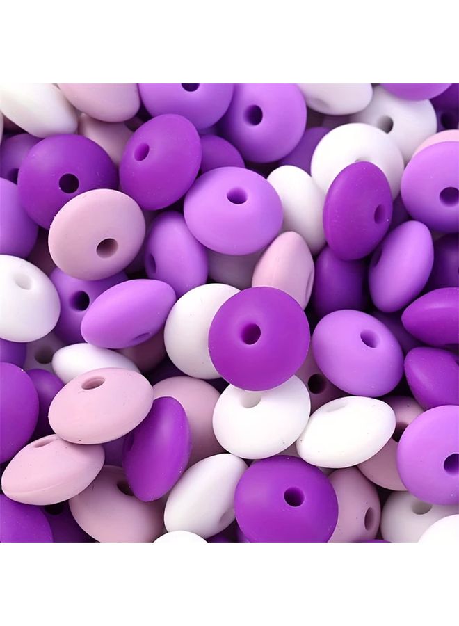 40pcs 6x12mm Purple Flat Silicone Beads For DIY Jewelry Bracelets Necklaces - Image 1