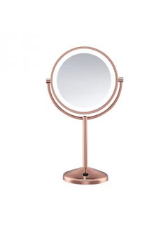Conair Reflections Double-Sided LED Lighted Vanity Makeup Mirror, 1x/10x magnification, Rose Gold finish