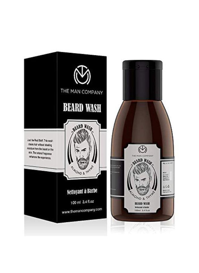 The Man Company - Beard Wash & Shampoo For Beard Softener With Almond And Thyme Essential Oils -100Ml - Image 1