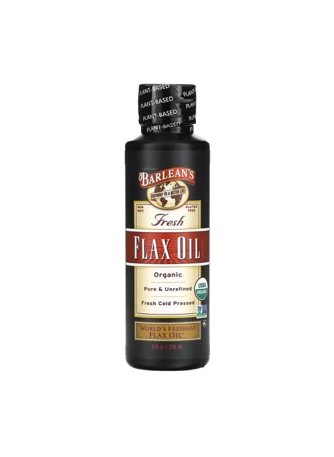 BARLEAN'S - Organic Fresh Flax Oil 8 fl oz 236 ml - Image 1