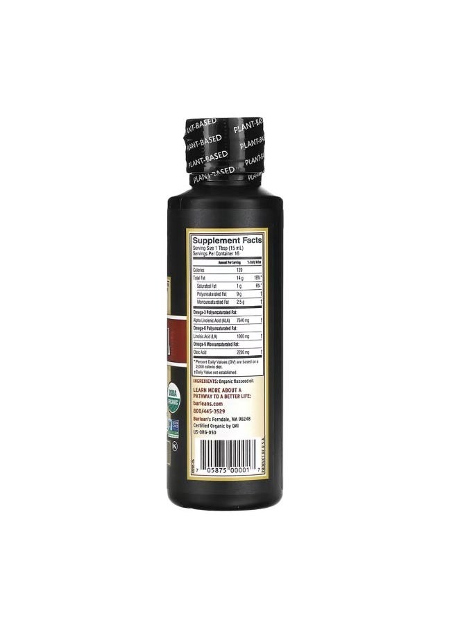 BARLEAN'S - Organic Fresh Flax Oil 8 fl oz 236 ml - Image 1