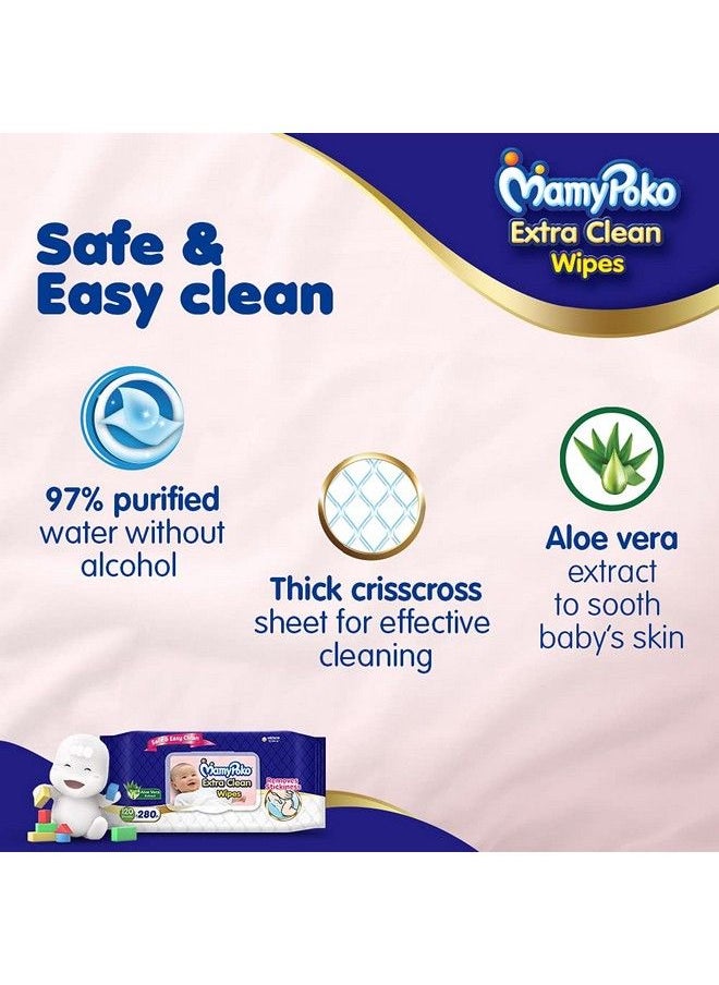 MamyPoko Extra Clean Wipes With Aloe Vera Pack Of 120  - Image 5