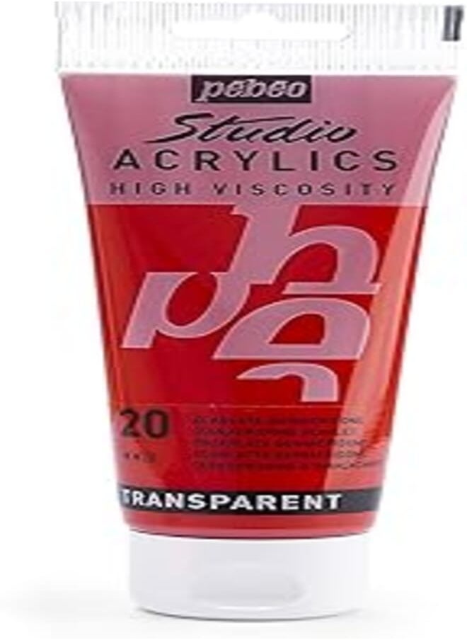 Pebeo PEBEO - Acrylic Fine Studio Acrylics - Quinacridone Scarlet - Quinacridone Scarlet 100ml/3.38oz 
