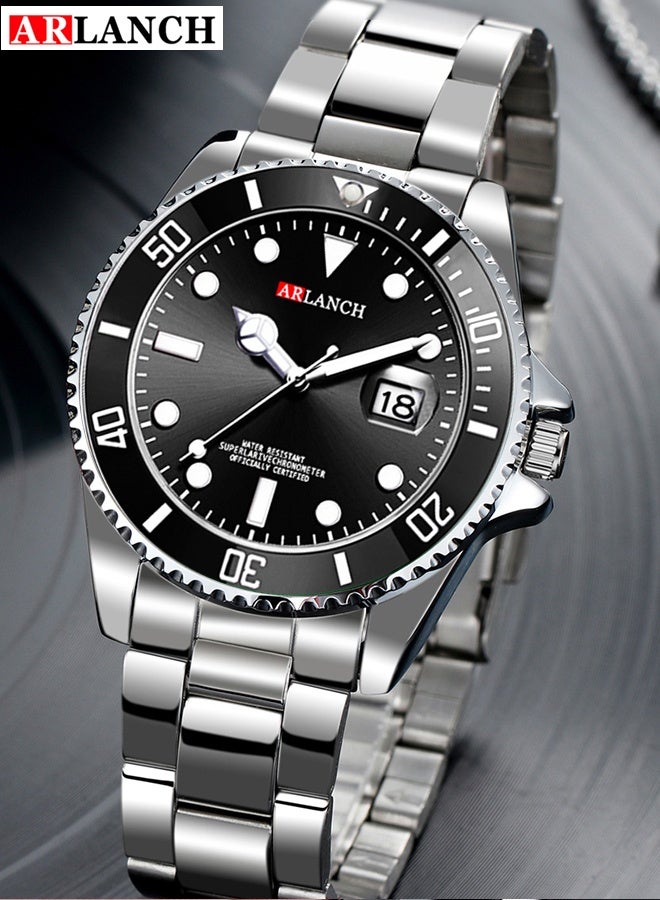 ARLANCH Watches For Men Analog Mens Watch 40Mm Large Face Easy Read Stainless Steel Business Watch Luminous Classic Luxury 30M Waterproof Mens Wrist Watches - Image 1
