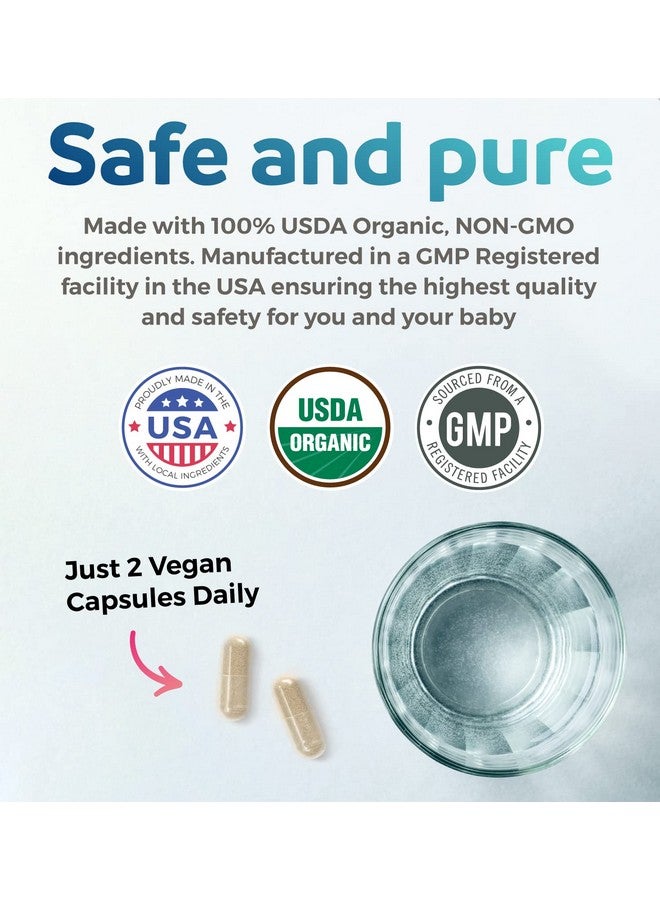 PURE CO مكمل الرضاعة العضوي من وزارة الزراعة الأمريكية - زيادة إمدادات الحليب مع دعم الرضاعة الطبيعية بالأعشاب - مساعدة للأمهات - عضوي: بذور الحلبة، الشمر وخرشوف الحليب - 60 كبسولة نباتية (بدون حبوب أو بسكويت) - Image 3