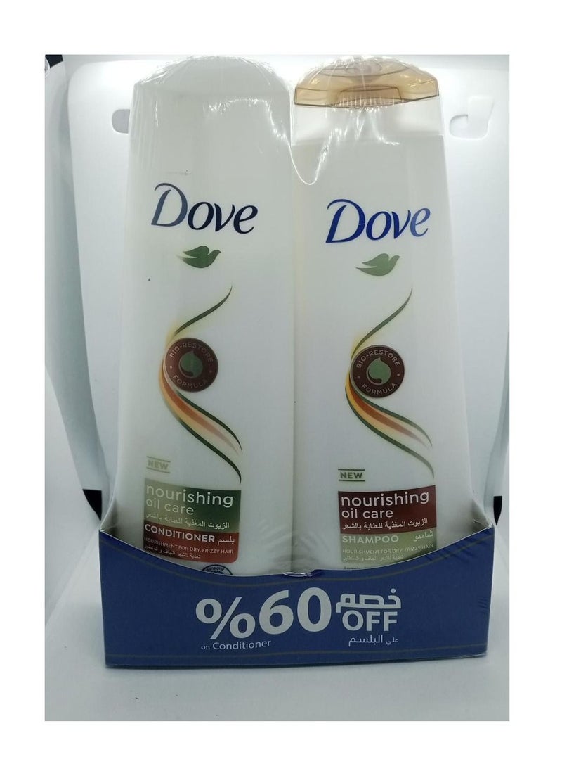 Dove Shampoo Nourishing Oil 350ML + Conditioner Nourishing Oil 350ML 