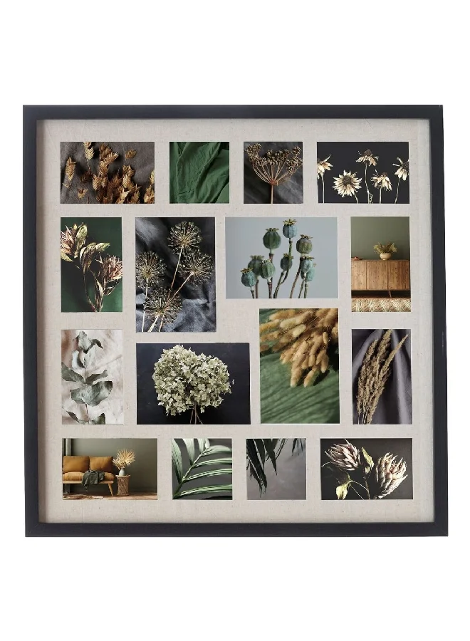 atmosphera Tony 16-Picture Collage Wooden Wall Photo Frame Black 3 x 63 x 63 cm 195243