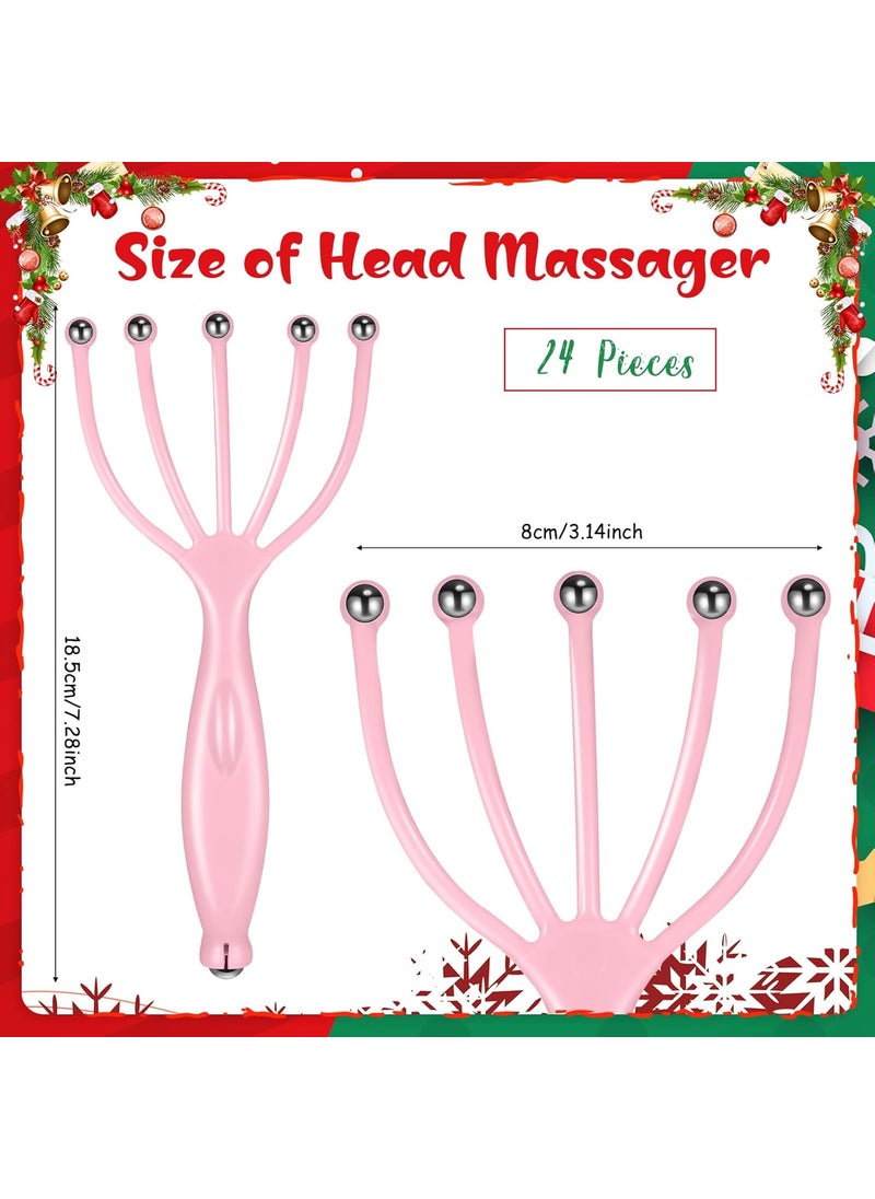 TrelaCo TrelaCo 24 Pcs Scalp Massager Portable Handheld Spa Head Massager for Deep Relaxation and Stress Reduction Manual Head Massage Tool for Office Home Christmas GiftBlue Pink Black  - Image 2