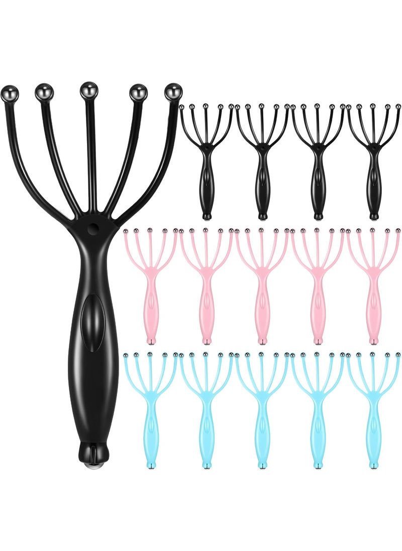 TrelaCo TrelaCo 24 Pcs Scalp Massager Portable Handheld Spa Head Massager for Deep Relaxation and Stress Reduction Manual Head Massage Tool for Office Home Christmas GiftBlue Pink Black  - Image 1