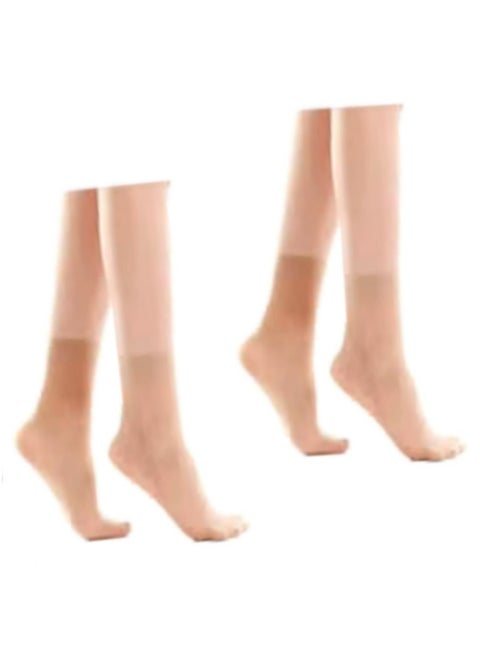 bundle of two transparent ankle high nylon voile socks