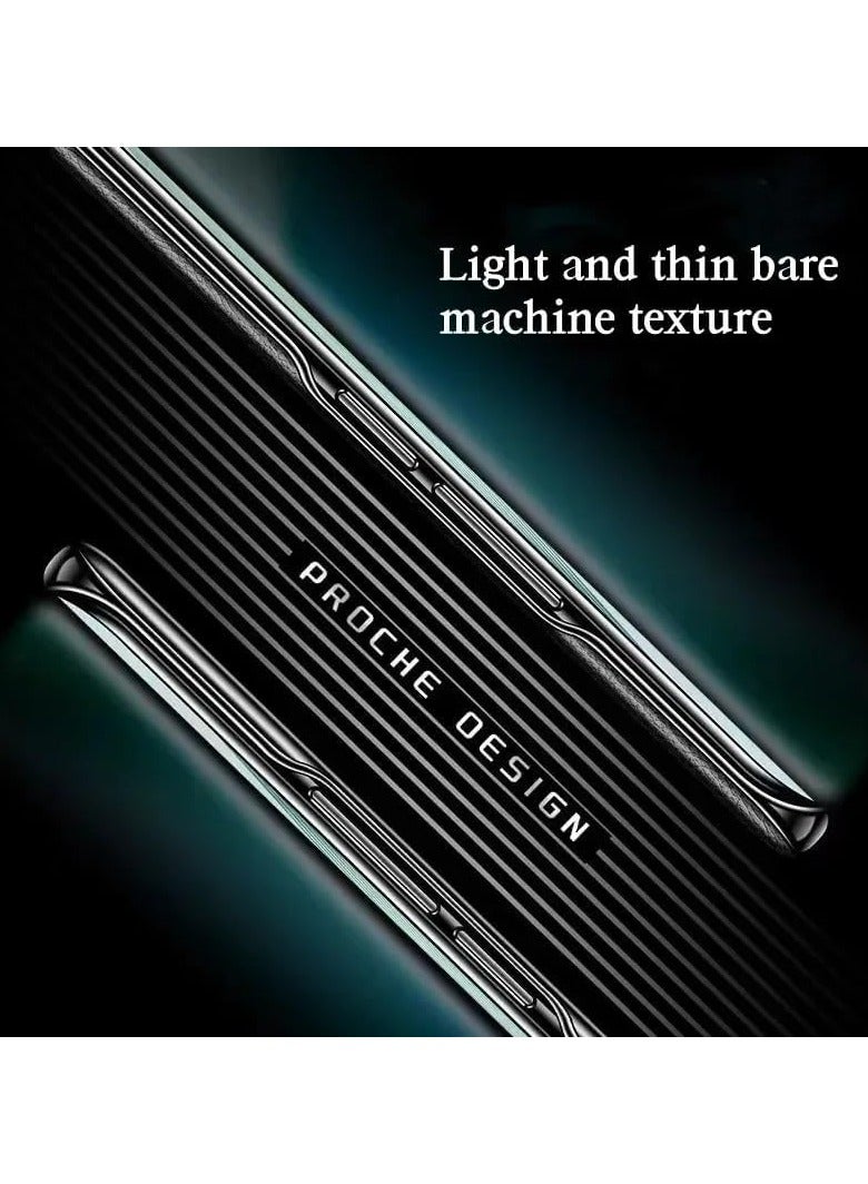 general Case Compatible with Honor Magic 6 Pro Porsche Design Litchi Texture Back Shell Genuine Leather Coated Hard PC Shockproof Electroplating Cover - Image 3