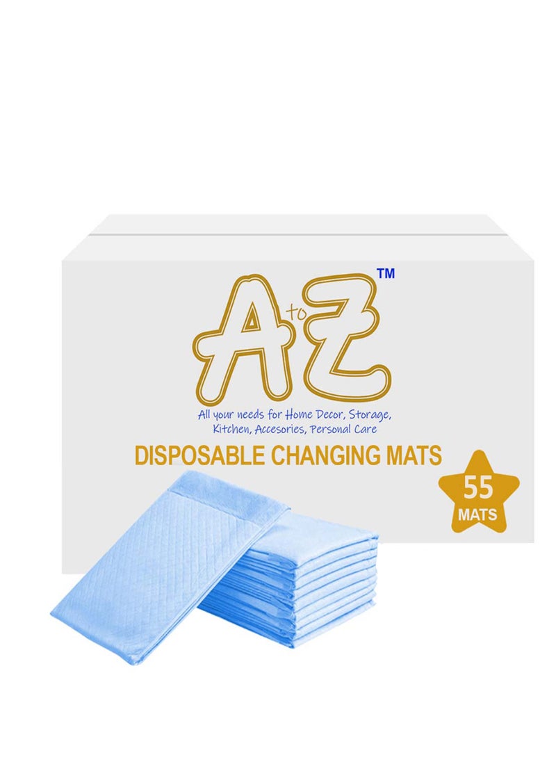A TO Z A To Z - Disposable Changing mats (45x60cm) Large, Pack Of 55 - Blue  - Image 1