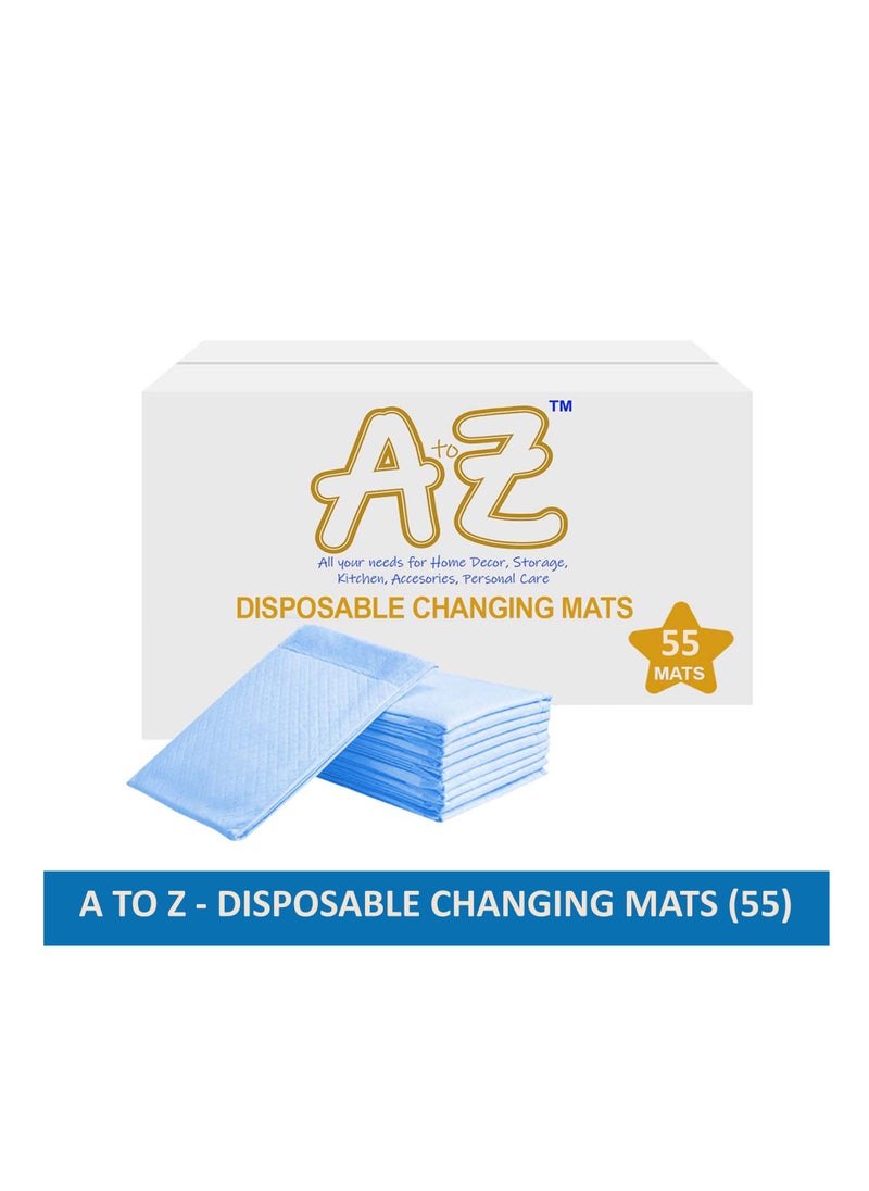 A TO Z A To Z - Disposable Changing mats (45x60cm) Large, Pack Of 55 - Blue  - Image 2