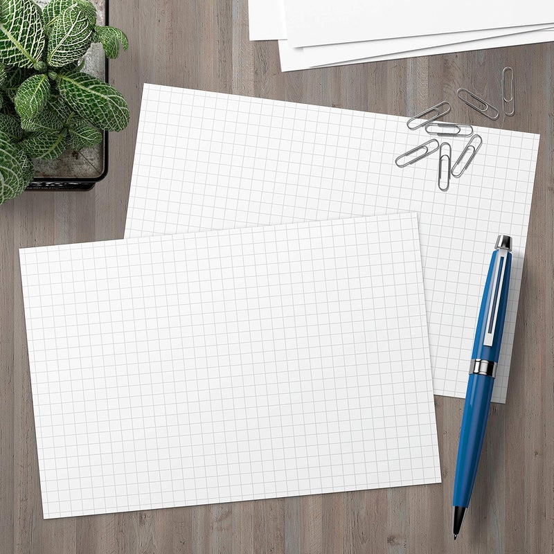 321Done Grid Index Cards (Set of 50) 5x7, Graph-Ruled 0.20 Double-Sided, Thick Cardstock, Made in The USA, White - Image 3