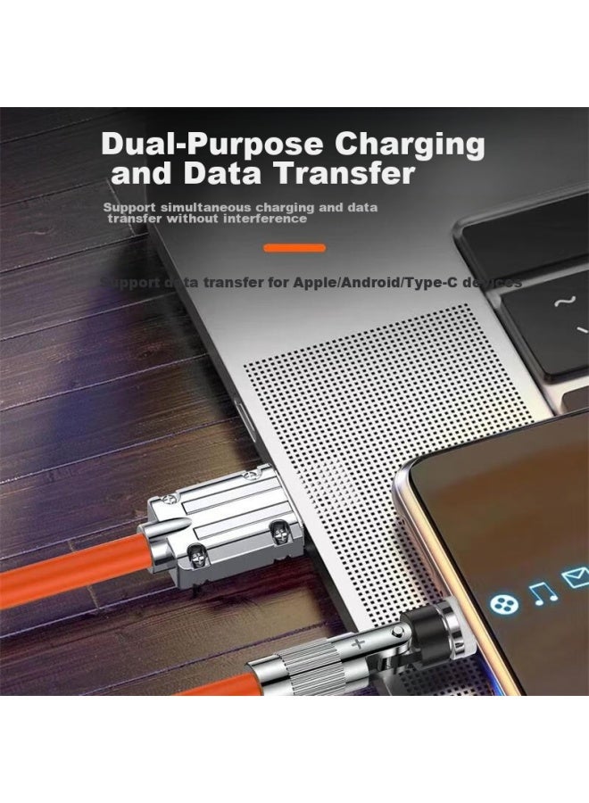 Zitai In Data Cable Charging Cord, Type-c 5a Super Fast Charging 40w, For Apple Android Huawei Xiaomi Phones, 1.2 Meters, One Cable Three Ends, Orange - Image 5