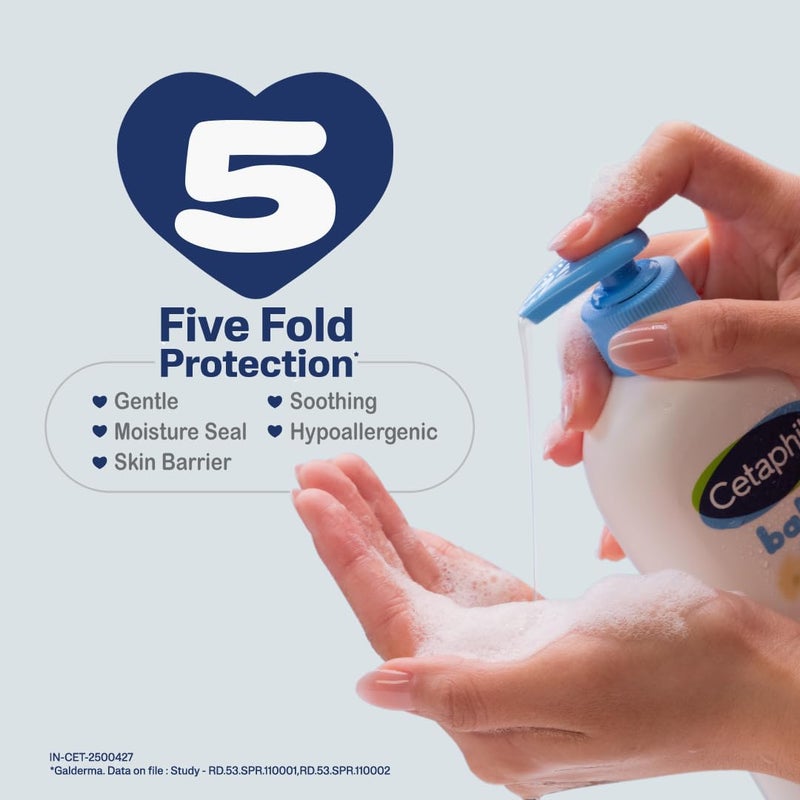 Cetaphil غسول وشامبو سيتافيل للأطفال، خالي من الدموع، خالي من البارابين، الملونات والزيوت المعدنية، 13.5 أونصة سائلة (قد يختلف التعبئة) - Image 5