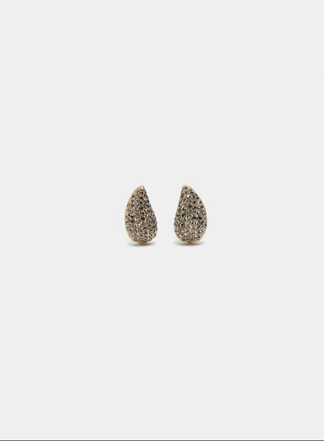 بارفوا أقراط ثنائية اللون ذهبية