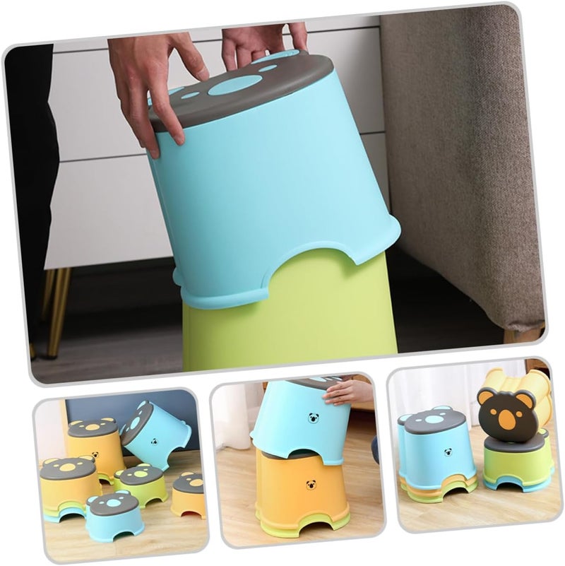Plastic Step Stool Large Blue Non-Slip Lightweight Portable Stool for Bathroom Kitchen Use with Stable Pads and Plastic Material - Image 4