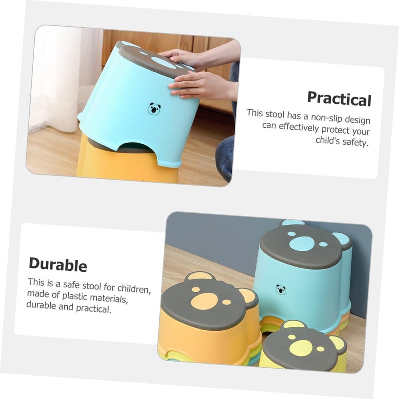 Plastic Step Stool Large Blue Non-Slip Lightweight Portable Stool for Bathroom Kitchen Use with Stable Pads and Plastic Material - Image 5