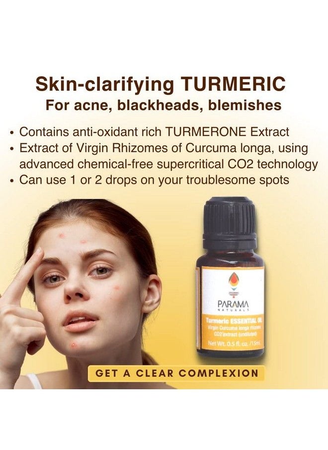 PARAMA NATURALS - Pure Turmeric Essential Oil 15Ml 100% Undiluted Therapeutic Grade Oil For Aromatherapy And Skin Care. - Image 1