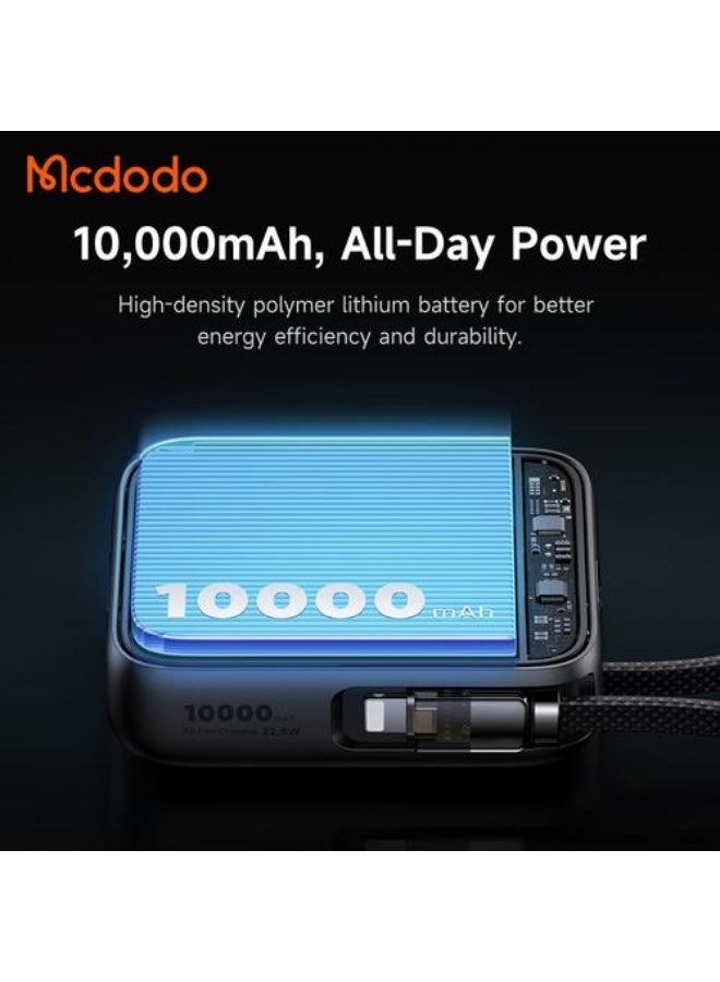 Mcdodo MC-2550 PowerBank Mini 10.000mah Fast Charging 22.5W Power Bank Built in Cable iP Android - Image 4