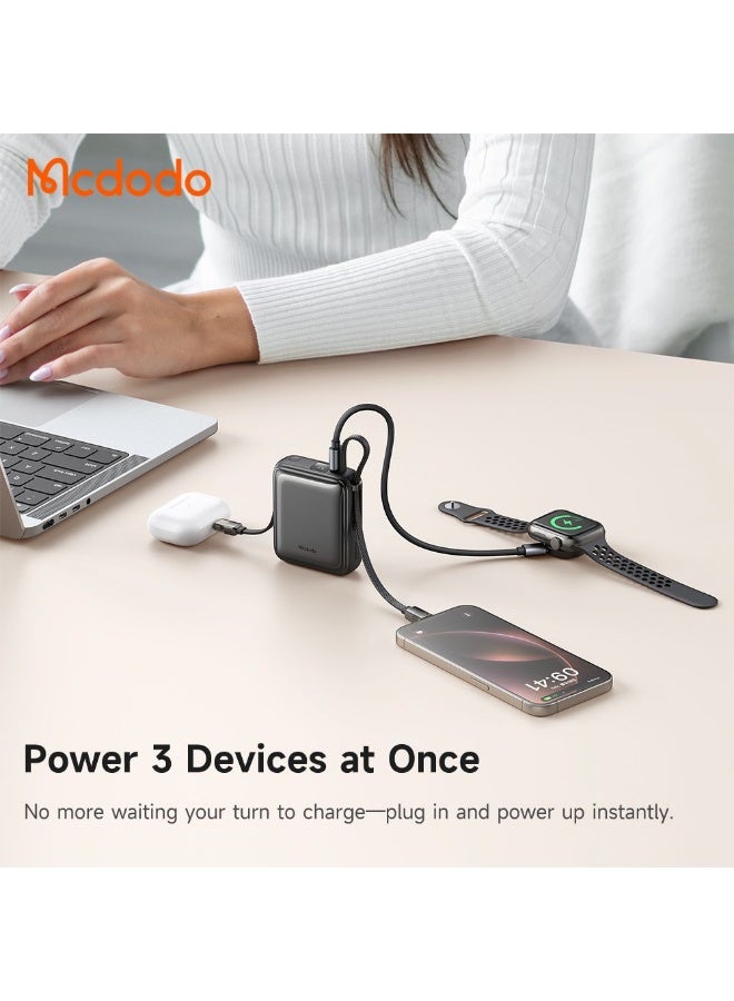Mcdodo MC-2550 PowerBank Mini 10.000mah Fast Charging 22.5W Power Bank Built in Cable iP Android - Image 5