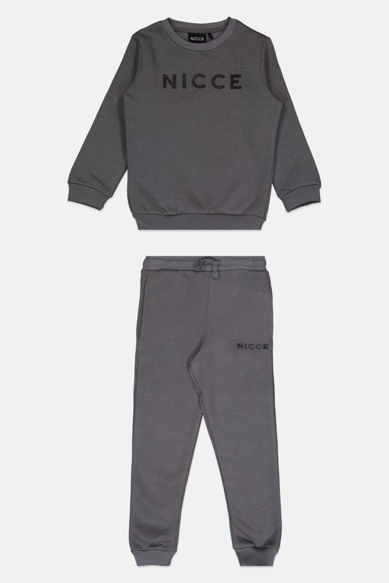 Nicce Kids Boy 3 Pieces Brand Logo Sweatshirt And Sweatpants Set, Multicolor - Image 3