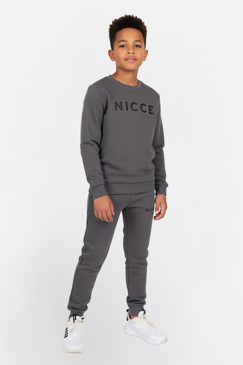Nicce Kids Boy 3 Pieces Brand Logo Sweatshirt And Sweatpants Set, Multicolor - Image 1