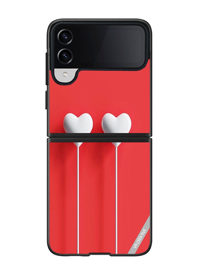 VR CREATIVE Protective Case Cover For Samsung Galaxy Z Flip4 Couple Design Multicolour - Image 1
