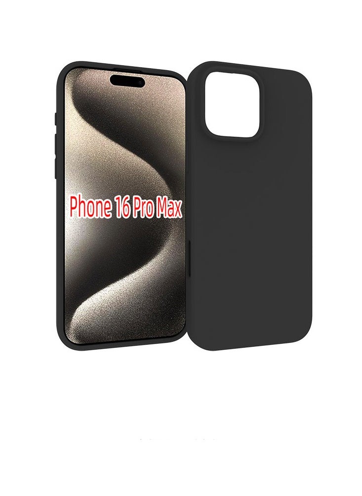 URBBKING Case Cover With Soft Liquid Silicone Protection Anti-Scratch For iPhone 16 Pro Max Black  - Image 1