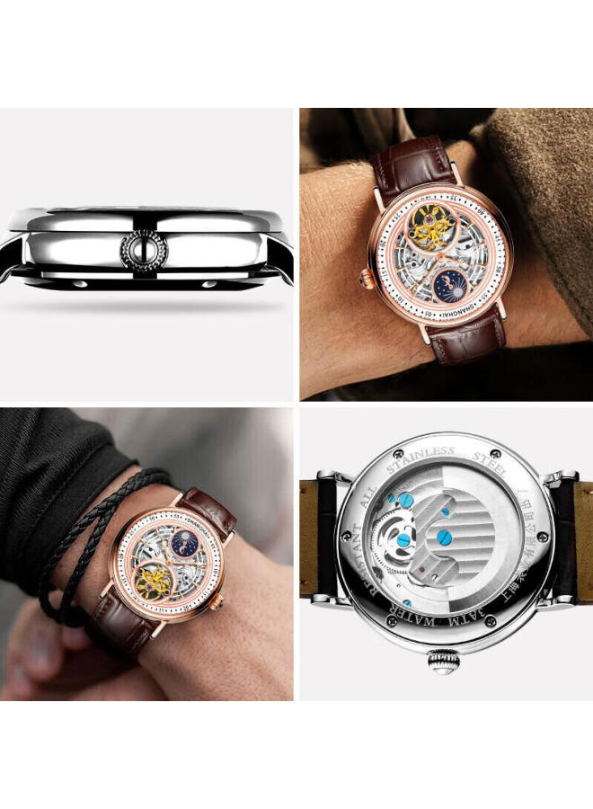 Shanghai Men's Watch, National Series Multifunctional Flywheel Automatic Mechanical Watch For Men With Skeleton Design, 967 Black Dial - Image 3