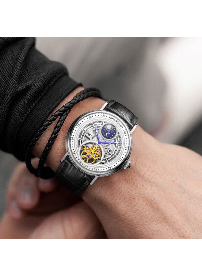 Shanghai Men's Watch, National Series Multifunctional Flywheel Automatic Mechanical Watch For Men With Skeleton Design, 967 Black Dial - Image 5