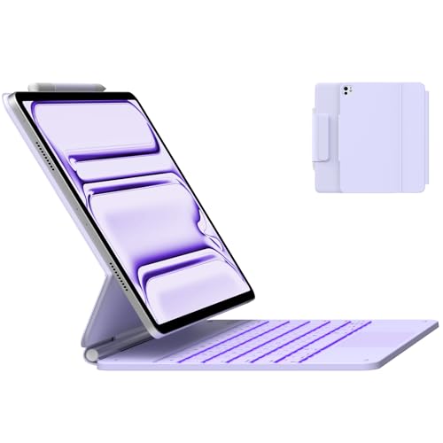 typecase Keyboard Case for iPad Pro 13-inch (M5 2025 / M4 2024), Magic Keyboard with 11 Colors Backlight, Keyboard Case with Pencil Holder, Multi-Touch Trackpad, Easy-Set Magnetic Stand, Light Purple - Image 1