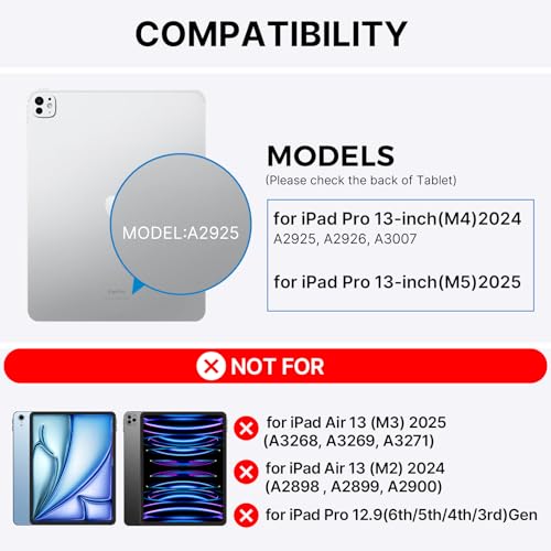 typecase Keyboard Case for iPad Pro 13-inch (M5 2025 / M4 2024), Magic Keyboard with 11 Colors Backlight, Keyboard Case with Pencil Holder, Multi-Touch Trackpad, Easy-Set Magnetic Stand, Light Purple - Image 2